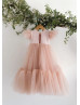 Feifei Sleeves Lace Tulle Slit Back Flower Girl Dress